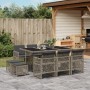 Garten-Essgruppe 11-teilig mit grauen Polstern aus synthetischem Rattan. von , Gartensets - Ref: Foro24-3210788, Preis: 555,7...