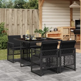 5-piece garden furniture set with black synthetic rattan cushions by , Garden sets - Ref: Foro24-3210715, Price: 287,00 €, Di...