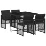 Set de muebles jardín 5 pzas con cojines ratán sintético negro de , Conjuntos de jardín - Ref: Foro24-3210715, Precio: 287,00...