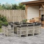 Garten-Essgruppe 11-teilig mit grauen Polstern aus synthetischem Rattan. von , Gartensets - Ref: Foro24-3210851, Preis: 758,9...