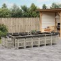 Garten-Esszimmer-Set mit 17-teiligen Kissen aus hellem grauem Kunst-Rattan. von , Gartensets - Ref: Foro24-3210887, Preis: 1,...