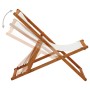 Silla de playa plegable madera maciza de eucalipto y tela crema de vidaXL, Sillas de jardín - Ref: Foro24-310314, Precio: 56,...