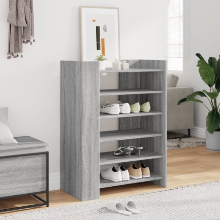 Mueble zapatero madera ingeniería gris Sonoma 74,5x37,5x100 cm de , Zapateros y organizadores de calzado - Ref: Foro24-848435...