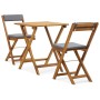 3-piece folding bistro table and chairs with solid wood cushions by vidaXL, Garden sets - Ref: Foro24-310275, Price: 153,28 €...