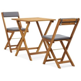 3-piece folding bistro table and chairs with solid wood cushions by vidaXL, Garden sets - Ref: Foro24-310275, Price: 152,99 €...