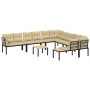 Set of garden sofas and cushions, 7 pieces, coated in black powder-coated steel. by , Garden sets - Ref: Foro24-3283655, Pric...