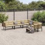 Gartensofa-Set mit 6-teiligen Kissen, pulverbeschichtetem schwarzen Stahl. von , Gartensets - Ref: Foro24-3283657, Preis: 568...