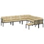 Gartensofa-Set mit 6-teiligen Kissen, pulverbeschichtetem schwarzen Stahl. von , Gartensets - Ref: Foro24-3283657, Preis: 568...