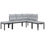 Garden set with 4-piece sofas and cushions, coated in black powder-coated steel. by , Garden sets - Ref: Foro24-3283662, Pric...