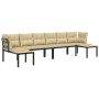 Garden set with 4-piece sofas and cushions, coated in black powder-coated steel. by , Garden sets - Ref: Foro24-3283669, Pric...