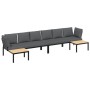 Garden sofa set with cushions, 4 pieces, black aluminum by , Garden sets - Ref: Foro24-3283697, Price: 590,47 €, Discount: %