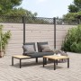 Garden sofa set with 3-piece black aluminum cushions by , Garden sets - Ref: Foro24-3283704, Price: 342,70 €, Discount: %