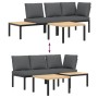 Garden sofa set with 3-piece black aluminum cushions by , Garden sets - Ref: Foro24-3283683, Price: 367,30 €, Discount: %