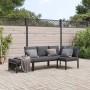 Garden sofa set with 3-piece black aluminum cushions by , Garden sets - Ref: Foro24-3283688, Price: 383,46 €, Discount: %