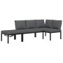 Garden sofa set with 3-piece black aluminum cushions by , Garden sets - Ref: Foro24-3283688, Price: 383,46 €, Discount: %