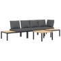 Garden sofa set with cushions, 4 pieces, black aluminum by , Garden sets - Ref: Foro24-3283706, Price: 501,97 €, Discount: %