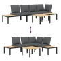 Garden sofa set with cushions, 4 pieces, black aluminum by , Garden sets - Ref: Foro24-3283706, Price: 501,97 €, Discount: %