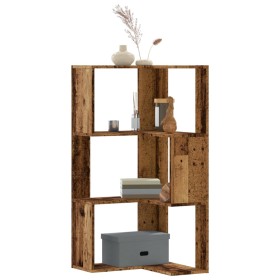 Corner shelf 3 levels aged wood 50x50x102 cm by , Bookcases and shelves - Ref: Foro24-852598, Price: 50,99 €, Discount: %