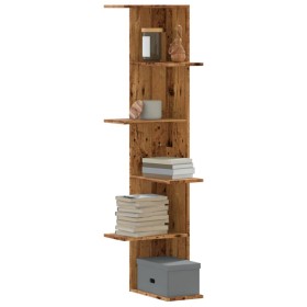 Corner wall shelf made of aged wood 36.5x36.5x140 cm by , Shelves and shelves - Ref: Foro24-852634, Price: 53,99 €, Discount: %