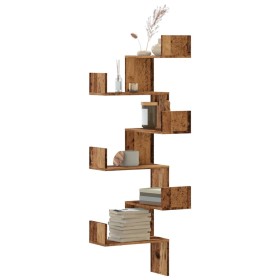 Corner wall shelf, aged wood, 45x45x147 cm by , Shelves and shelves - Ref: Foro24-852643, Price: 55,99 €, Discount: %