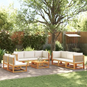 Gartensofa-Set mit 9-teiligen massiven Akazienholz-Kissen. von , Gartensets - Ref: Foro24-3278926, Preis: 1,00 €, Rabatt: %