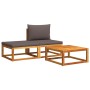 Garden sofa set with 3-piece solid acacia wood cushions. by , Outdoor sofas - Ref: Foro24-4008162, Price: 252,89 €, Discount: %