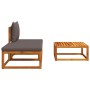 Garden sofa set with 3-piece solid acacia wood cushions. by , Outdoor sofas - Ref: Foro24-4008162, Price: 252,89 €, Discount: %