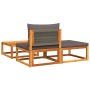 Garden sofa set with 3-piece solid acacia wood cushions. by , Outdoor sofas - Ref: Foro24-4008162, Price: 252,89 €, Discount: %