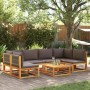 Garden sofa set with 7 pieces, solid acacia wood, and cushions. by , Outdoor sofas - Ref: Foro24-3278840, Price: 787,90 €, Di...