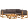 Garden sofa set with 6 pieces, solid acacia wood, and cushions. by , Outdoor sofas - Ref: Foro24-3278828, Price: 711,65 €, Di...