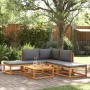 Garden sofa set with 6 pieces, solid acacia wood, and cushions. by , Outdoor sofas - Ref: Foro24-3278823, Price: 581,39 €, Di...