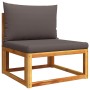 Garden sofa set with 6 pieces, solid acacia wood, and cushions. by , Outdoor sofas - Ref: Foro24-3278823, Price: 581,39 €, Di...