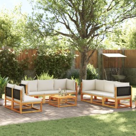 Garden sofa set with 9 pieces, solid acacia wood with cushions. by , Garden sets - Ref: Foro24-3278880, Price: 1,00 €, Discou...