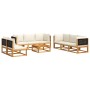 Gartensofa-Set mit 9-teiligen massiven Akazienholz-Kissen. von , Gartensets - Ref: Foro24-3278880, Preis: 1,00 €, Rabatt: %