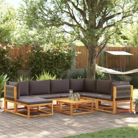 Gartensofa-Set mit 8-teiligen massiven Akazienholz-Kissen. von , Outdoor-Sofas - Ref: Foro24-3278835, Preis: 900,07 €, Rabatt: %