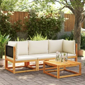 Garden sofa set with 3-piece solid acacia wood cushions. by , Garden sets - Ref: Foro24-3278877, Price: 381,99 €, Discount: %