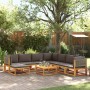 Garden sofa set with 9 pieces, solid acacia wood with cushions. by , Garden sets - Ref: Foro24-3278907, Price: 974,90 €, Disc...