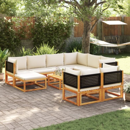 Garden sofa set with 10 pieces, solid acacia wood with cushions. by , Garden sets - Ref: Foro24-3278882, Price: 1,00 €, Disco...