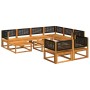 Garden sofa set with 10 pieces, solid acacia wood with cushions. by , Garden sets - Ref: Foro24-3278882, Price: 1,00 €, Disco...