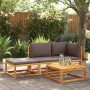 Garden sofa set with 3-piece solid acacia wood cushions. by , Garden sets - Ref: Foro24-3278913, Price: 323,88 €, Discount: %