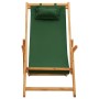 Folding beach chair solid eucalyptus wood and green fabric by vidaXL, Garden chairs - Ref: Foro24-310312, Price: 70,99 €, Dis...