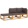 Garden sofa set with 3-piece solid acacia wood cushions. by , Garden sets - Ref: Foro24-3278913, Price: 323,88 €, Discount: %