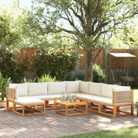 Garden sofa set with 9 pieces, solid acacia wood with cushions. by , Garden sets - Ref: Foro24-3278930, Price: 976,99 €, Disc...