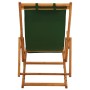 Folding beach chair solid eucalyptus wood and green fabric by vidaXL, Garden chairs - Ref: Foro24-310312, Price: 70,99 €, Dis...