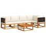 Garden sofa set with 6 pieces, solid acacia wood, and cushions. by , Garden sets - Ref: Foro24-3278875, Price: 684,39 €, Disc...