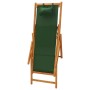 Folding beach chair solid eucalyptus wood and green fabric by vidaXL, Garden chairs - Ref: Foro24-310312, Price: 70,99 €, Dis...