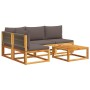 Garden sofa set with 5 pieces, solid acacia wood, and cushions. by , Outdoor sofas - Ref: Foro24-3278842, Price: 536,48 €, Di...