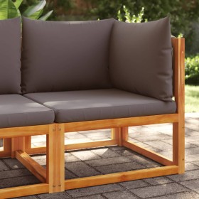 Corner garden sofa with solid acacia wood cushions by , Outdoor sofas - Ref: Foro24-4008160, Price: 149,18 €, Discount: %