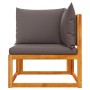 Ecksofa für den Garten mit massiven Akazienholz-Kissen. von , Outdoor-Sofas - Ref: Foro24-4008160, Preis: 149,01 €, Rabatt: %