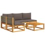 Garden sofa set with 5 pieces, solid acacia wood, and cushions. by , Garden sets - Ref: Foro24-3278911, Price: 523,99 €, Disc...